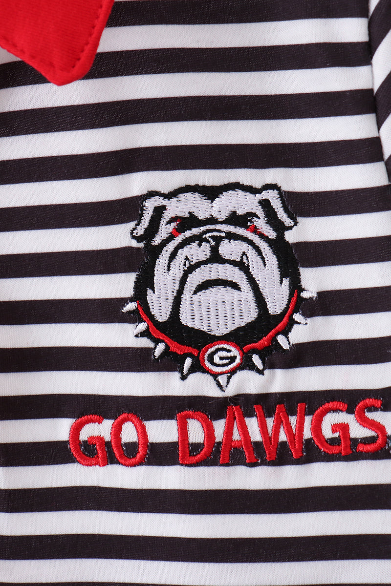 Georgia go dawgs embroidery stripe top
