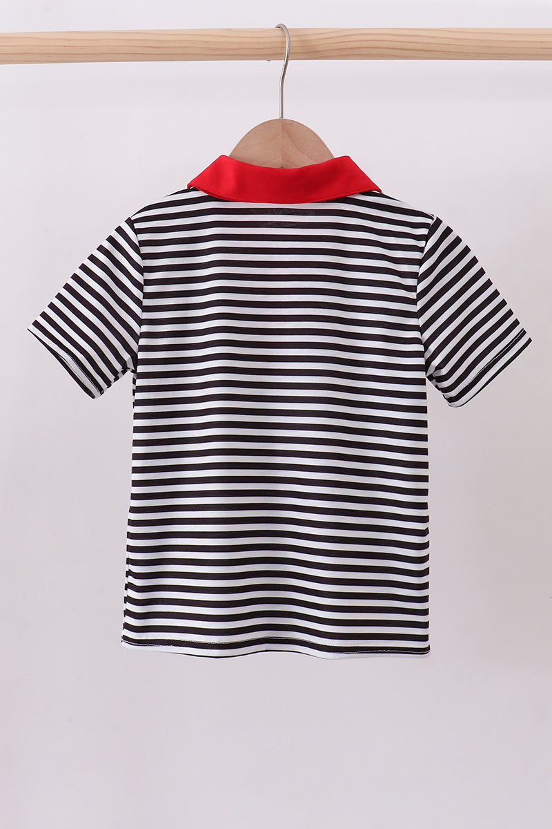 Georgia go dawgs embroidery stripe top