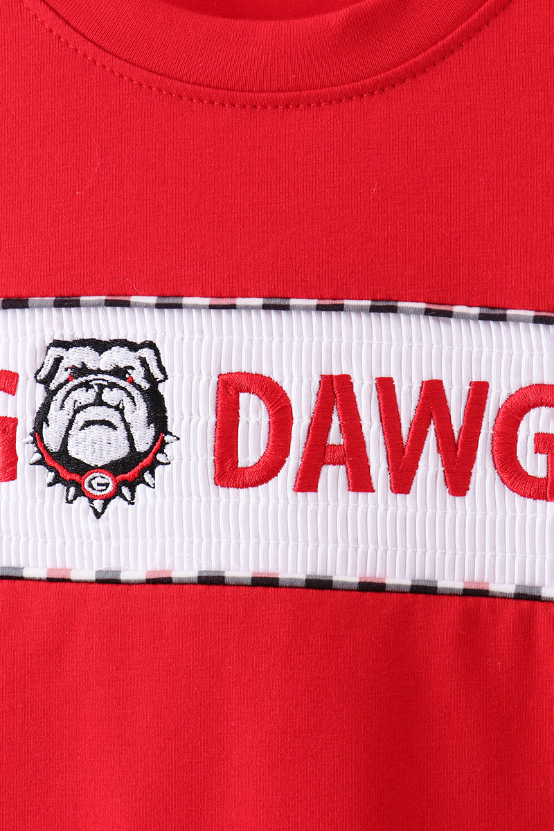 Georgia go dawgs embroidery plaid shorts set