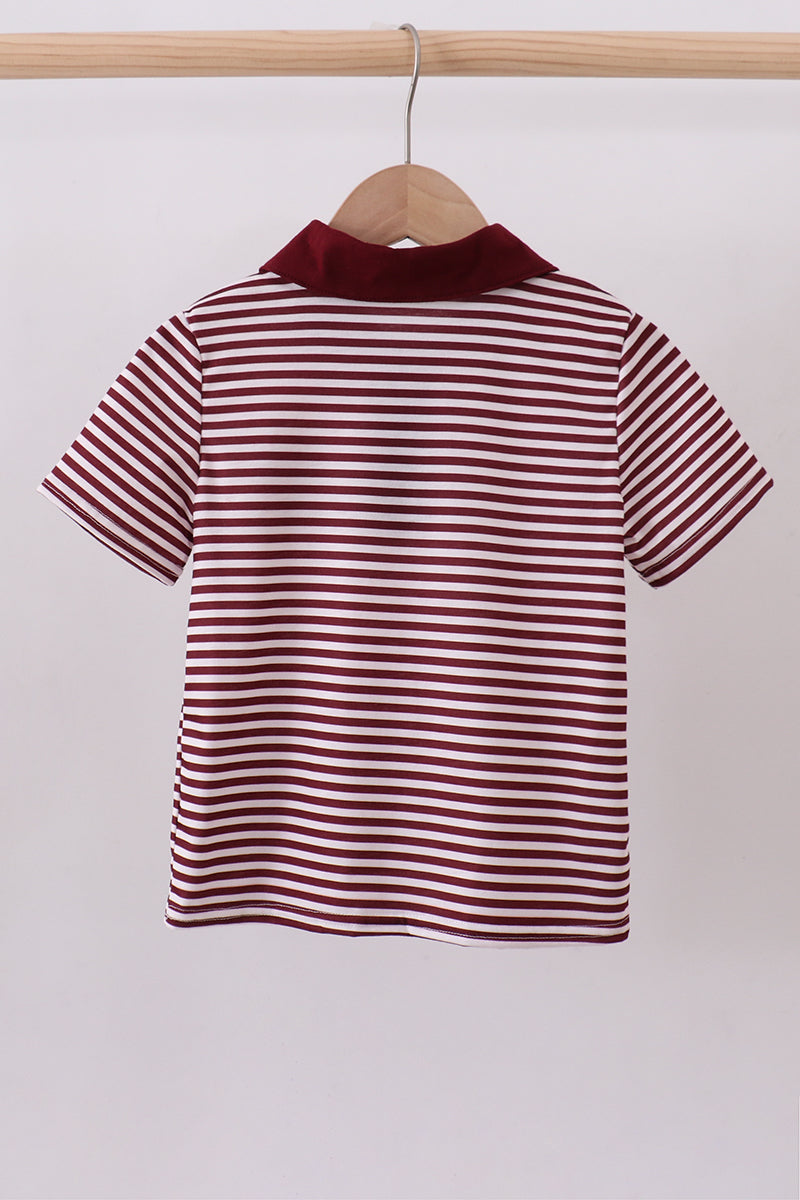Mississippi Hail State embroidery stripe top