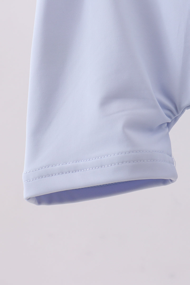 Blue whale applique one-piece swimsuit