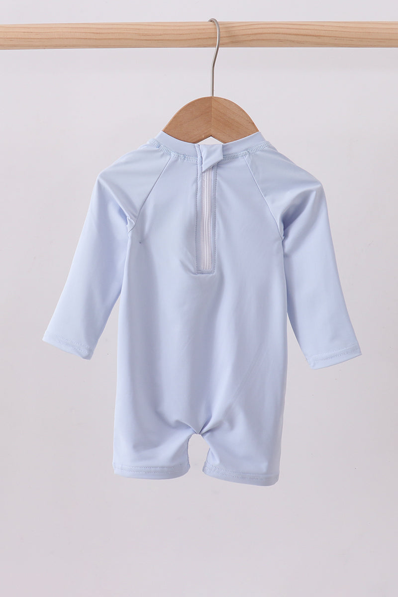 Blue whale applique one-piece swimsuit