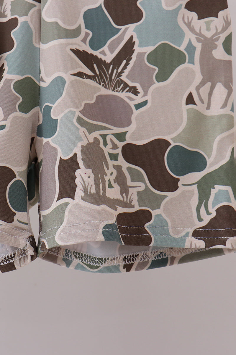 Camouflage duck print bamboo pajama set