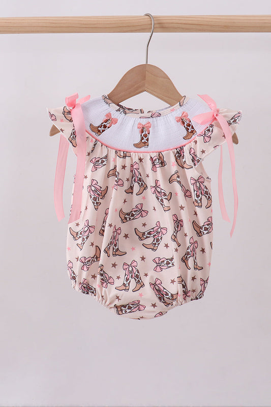 Western cowboy boots smocked bubble