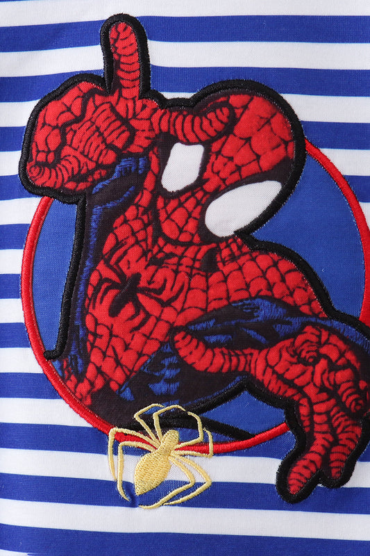 Blue stripe character applique bubble