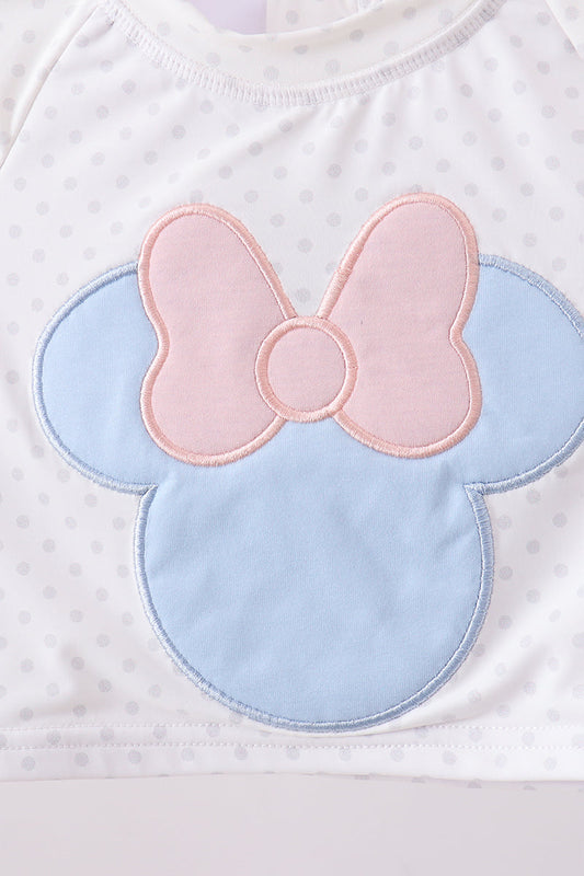 Character applique long-sleeve swimsuit