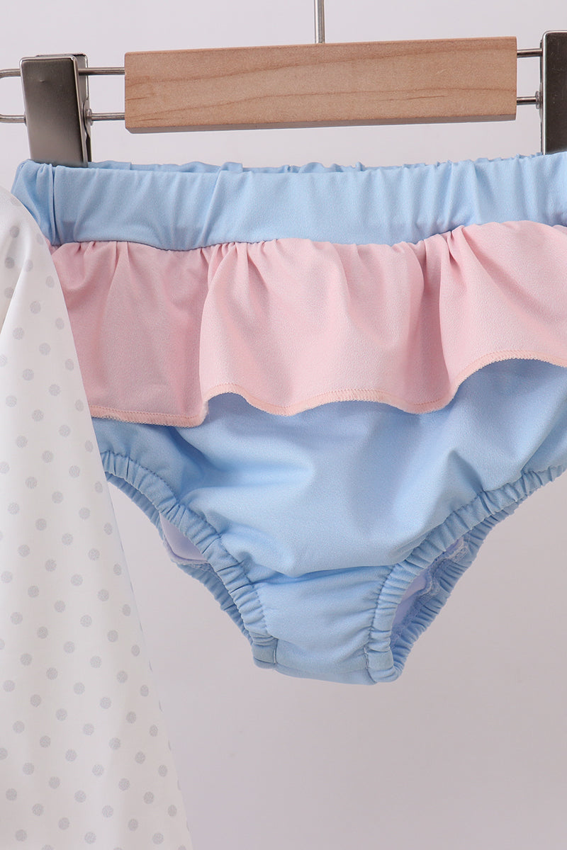 Character applique long-sleeve swimsuit