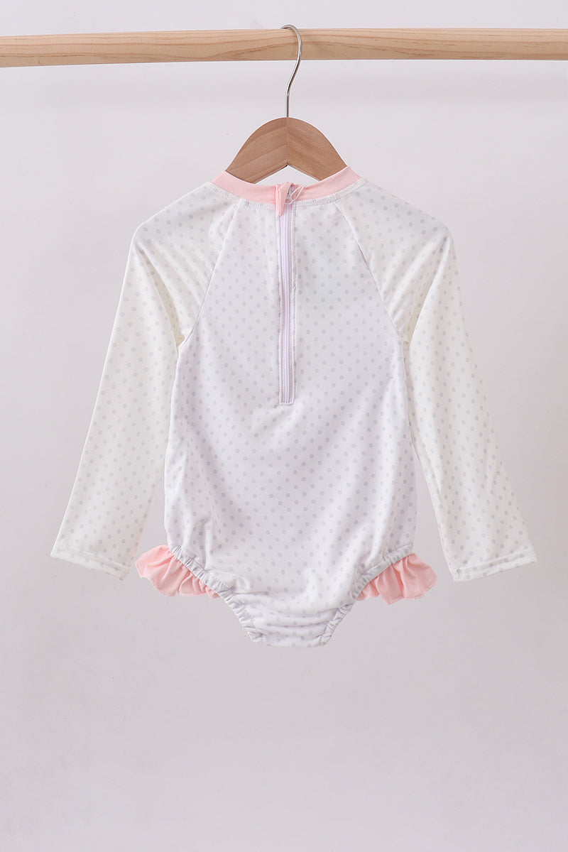 Character applique  ruffle rashguard