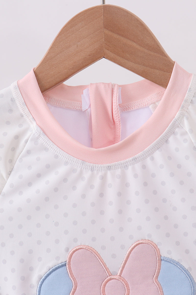 Character applique  ruffle rashguard