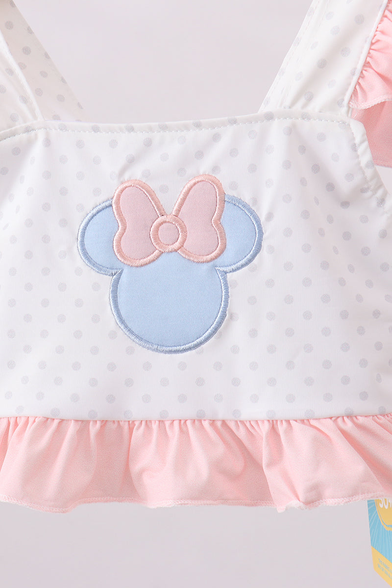 Character applique  ruffle 2pc swimsuit